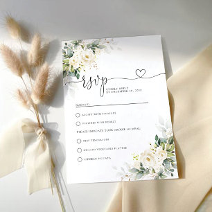 Vit ros Blommigt Bröllop OSA Card Kort