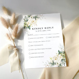 Vit ros Blommigt Bröllop OSA Card Kort