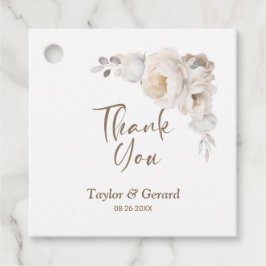 Vit ros Blommigt Bröllop Tack Gåvor Etiketter