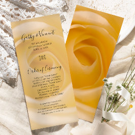 Vit ros Blommigt Bröllopsprogram Program