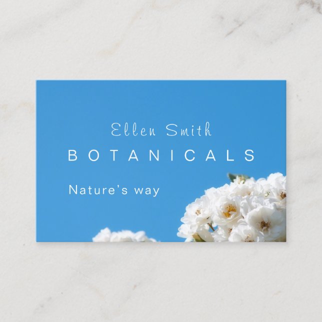 Vit ros blommigt, Förenade kungariket och affärsko Visitkort (Framsida)