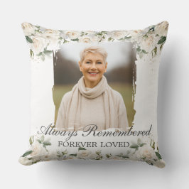 Vit ros Blommigt fotofilm i lyft minne Kudde