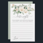 Vit ros Blommigt Greenery Date Night Card<br><div class="desc">Ett vackert vit ros blommigt gräns toppar den här Datum Nattkort. Om du behöver fler matchande produkter,  meddela mig.</div>