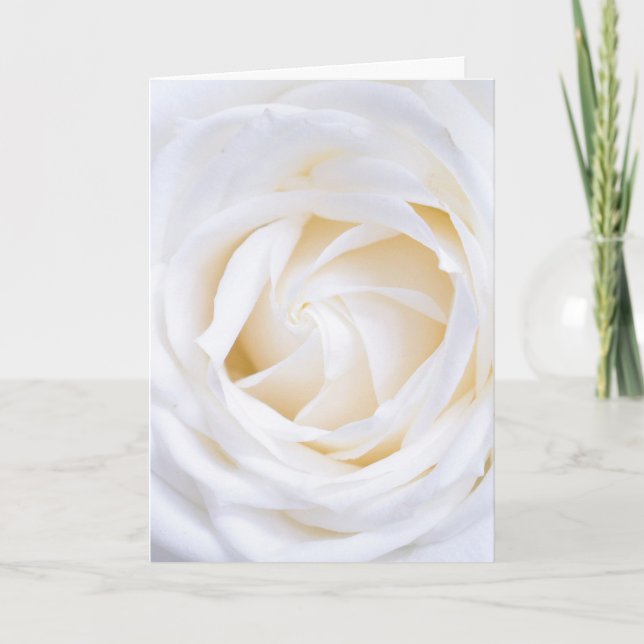 "VIT ROS" BLOMMIGT GREETING CARD KORT (Framsida)
