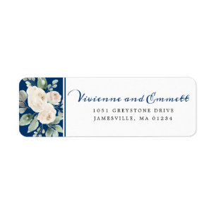 Vit ros Blommigt om Returadressen vid flottan Returadress Etikett