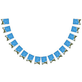 Vit ros blommigt vimplar