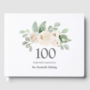 Vit ros Botanical 100:e Födelsedagsfesten Gästböcker