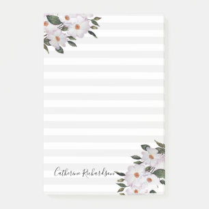 Vit ros Botaniska illustration Post-it Block