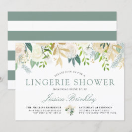 Vit ros Bouquet | Blommigt Lingerie Shower Inbjudningar
