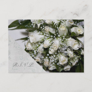 Vit ros Bouquet Bröllop OSA Kort