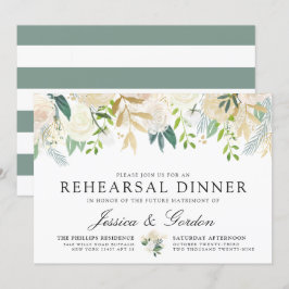 Vit ros Bouquet | Bröllop Rehearsal Middag Inbjudningar