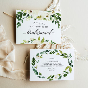 Vit ros Bridesmaid Frieri kort