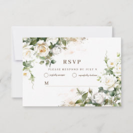 Vit ros Bröllop Elegant Blommigt OSA Kort