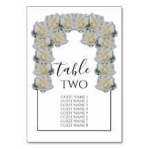 Vit ros Bröllop Guest Namn