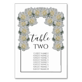 Vit ros Bröllop Guest Namn Bordsnummer