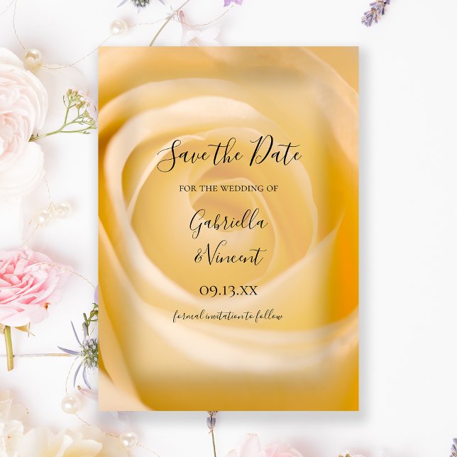 Vit ros Bröllop spara datum meddelande Inbjudningar (Skapare uppladdad)