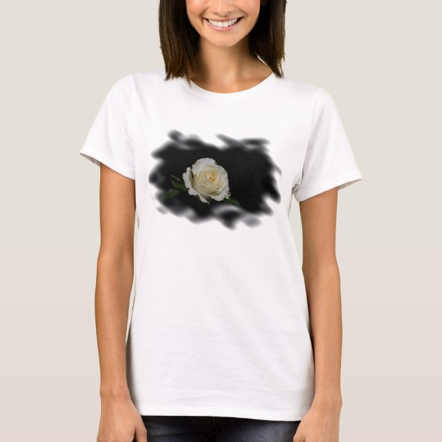 Vit ros Burned Kant T-shirt (Framsida)