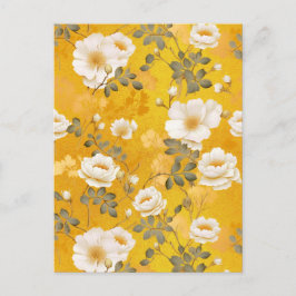 Vit ros Chiyogami Vykort