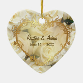 Vit ros Elegance - Anpassa Julgransprydnad Keramik