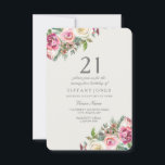 Vit ros Elegant 21:a födelsedag Party Inbjudan<br><div class="desc">Vit ros Elegant 21:a födelsedag Party Inbjudan - vacker blommigt för elegant - vattenfärgsdesign Fully Anpassade / personlig</div>