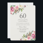 Vit ros Elegant 60:e Födelsedagsfesten Inbjudan<br><div class="desc">Vit ros Kvinna 60:e Födelsedagsfesten Inbjudan - vacker blommigt för elegant - vattenfärgsdesign Fully Anpassade / personlig</div>