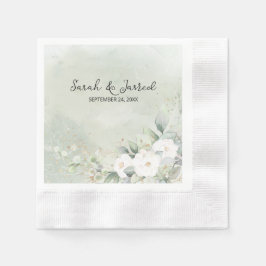 Vit ros Eucalyptus Löv Bröllop Pappersservett