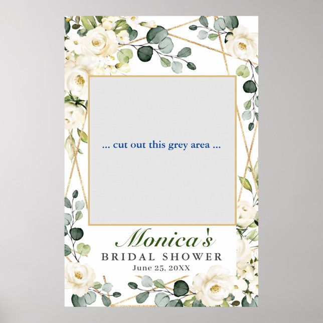 Vit ros Eucalyptus Möhippa Photo Prop Poster (Framsidan)