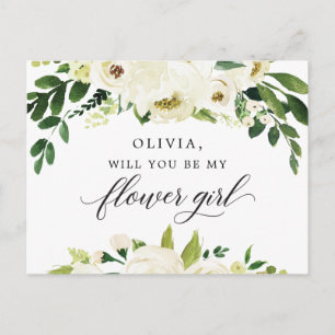 Vit ros Flower Girl Frieri kort