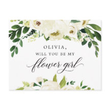 Vit ros Flower Girl Frieri kort