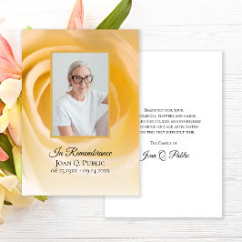 Vit ros Flower Petals Funeral Memorial Sympathy Tack Kort