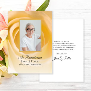 Vit ros Flower Petals Funeral Memorial Sympathy Tack Kort