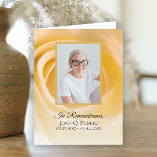 Vit ros Flower Petals Funeral Memorial Sympathy Tack Kort
