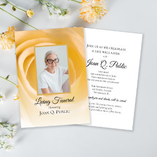 Vit ros Flower Petals Living Funeral Party Inbjudningar
