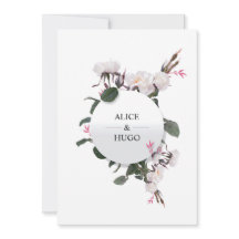 vit ros Flowers Kärlek Bröllop Card