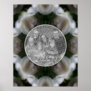 Vit ros Flowers Ram Lägg till ditt eget foto Poster
