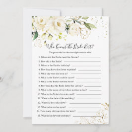 Vit ros Foliage som känner till Bride Best Inbjudningar