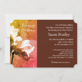 Vit ros för alltid i vår minnesstund för Hearearea Inbjudningar