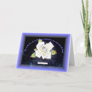 Vit ros för årsdag/födelsedag kort