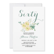 Vit ros Greenery 60 Birthday