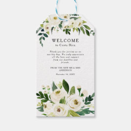 Vit ros Greenery Bröllop Välkommen Bag Märkre Presentetikett