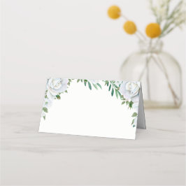 Vit ros Greenery Foliage Bröllop Placeringskort