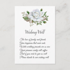 Vit ros Greenery Foliage Bröllop Wishing Wishing W Tilläggskort