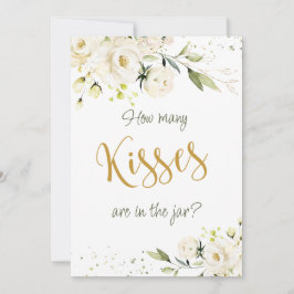 Vit ros Greenery gissar hur många kisser i Burk Inbjudningar