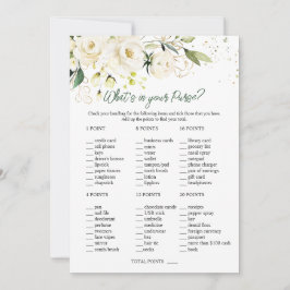 Vit ros Greenery Möhippa What's in Your Purse Inbjudningar