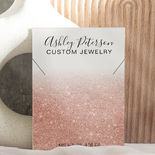 Vit ros guld glitter chic halsband visning visitkort
