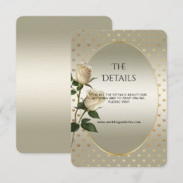 Vit ros Guld Hearts-kort för detaljhölje Tilläggskort