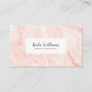 Vit ros-Guld Marble Swirls Visitkort