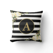 VIT ROS Guld Monogram Svartvit stripe