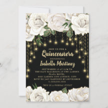 Vit ros Guld String Light Star Quinceañera