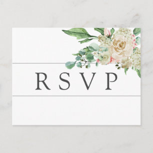 Vit ros Hydrangea OSA Postcard Meal Choal Inbjudan Vykort